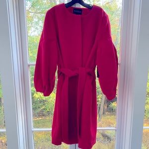 Bright red coat - bring a little glam!